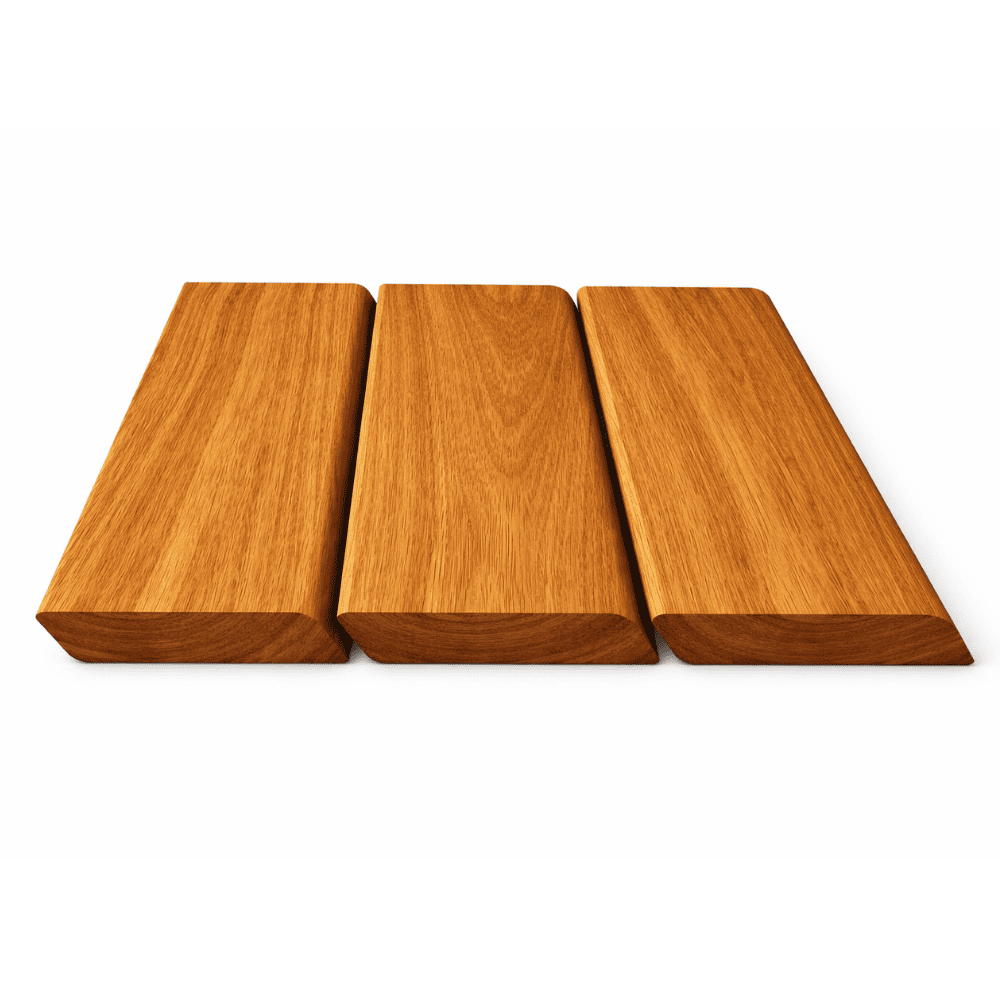 Планкен скошенный из тика, 19x125 мм.