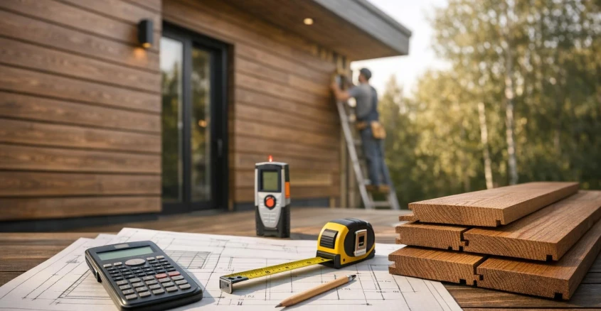 Как рассчитать объём фасадной доски на объект