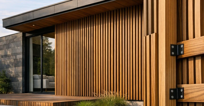 Реечный фасад из деревянного бруска: плюсы и минусы