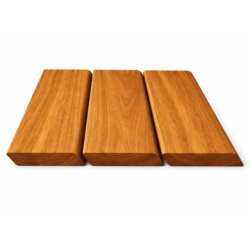 Планкен скошенный из тика, 19x145 мм.