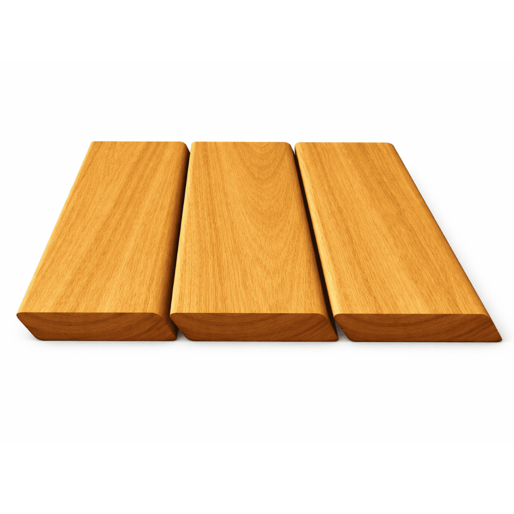 Планкен скошенный из гарапы, 19x140x1830-5500 мм.