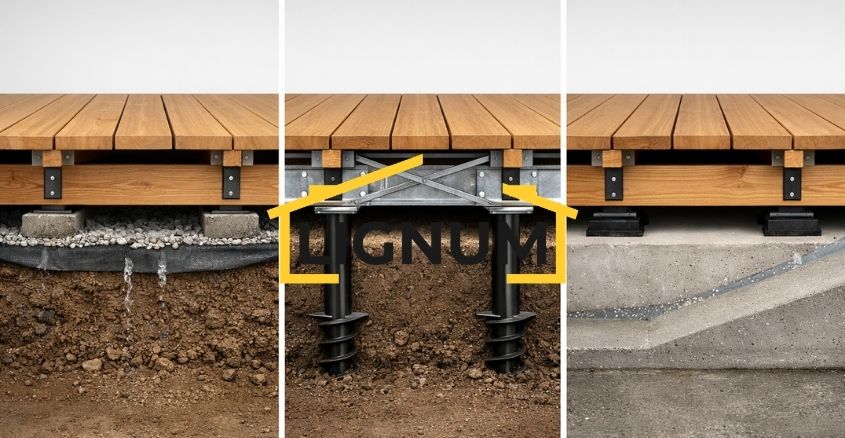 Терраса на грунте, на сваях, на бетонной плите: различия конструкций и ошибок