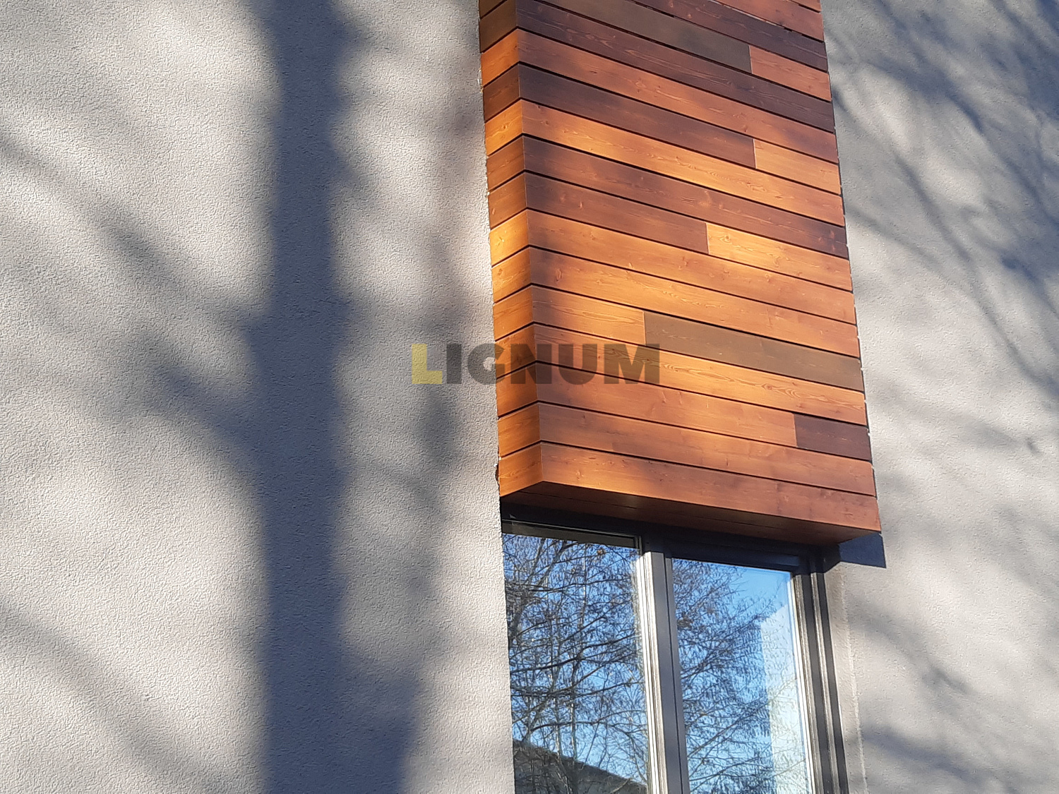 Элементы фасад из лиственницы в частном доме